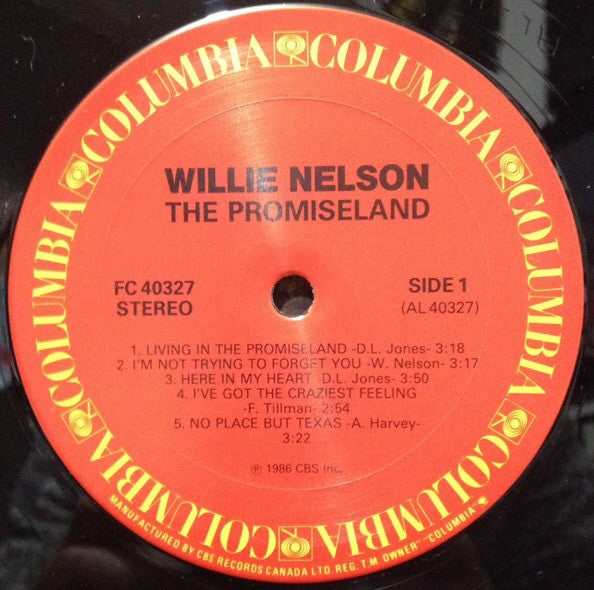 Willie Nelson – The Promiseland - 1986 Vinyl Pursuit Inc