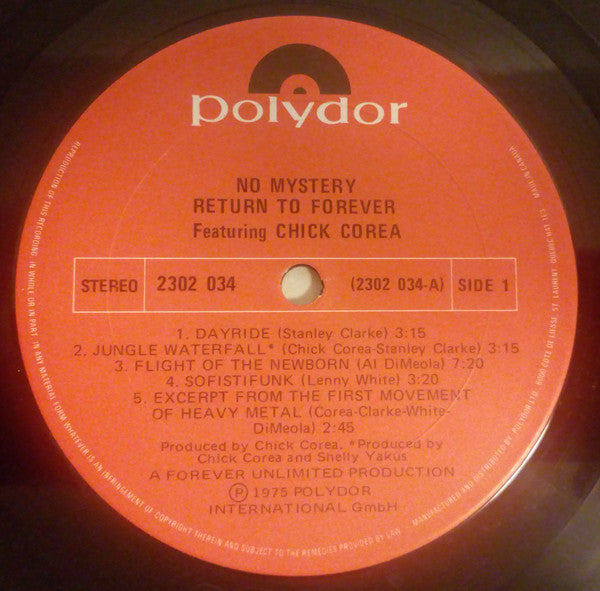 Return To Forever Featuring Chick Corea – No Mystery - 1975 Vinyl Pursuit Inc