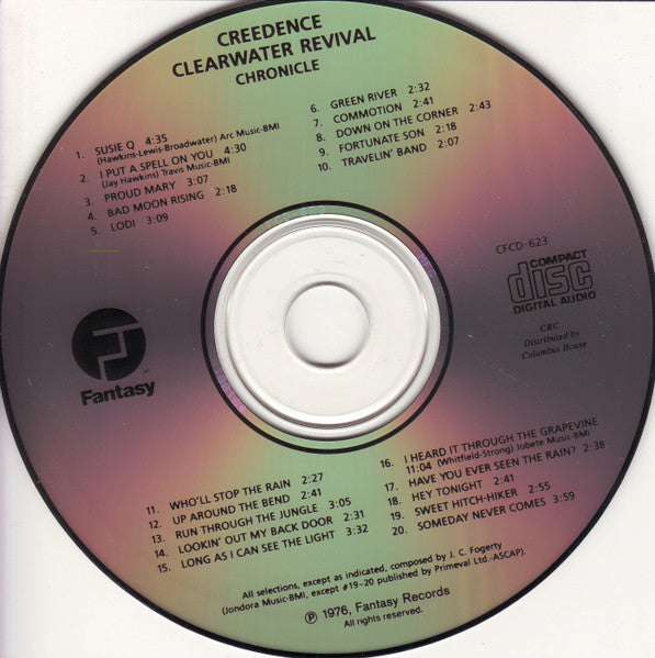 Creedence Clearwater Revival Featuring John Fogerty – Chronicle - The 20 Greatest Hits - 1991 CD Vinyl Pursuit Inc