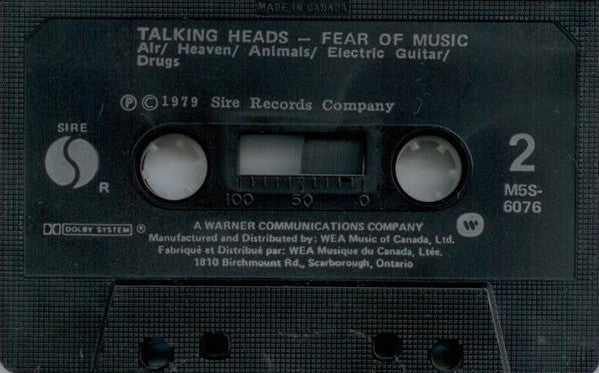 Talking Heads – Fear Of Music - 1979 Cassette