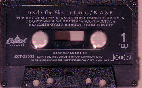 WASP – Inside The Electric Circus - Cassette, 1986