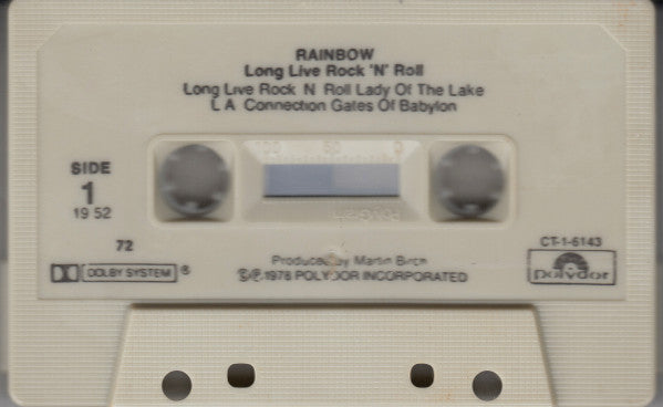 Rainbow – Long Live Rock 'N' Roll - 1978 US Cassette VinylPursuit.com