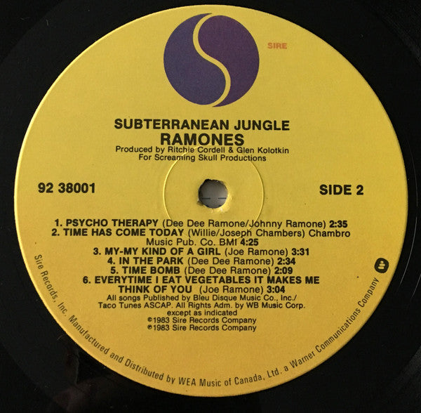 Ramones – Subterranean Jungle - Rare 1983 Original!