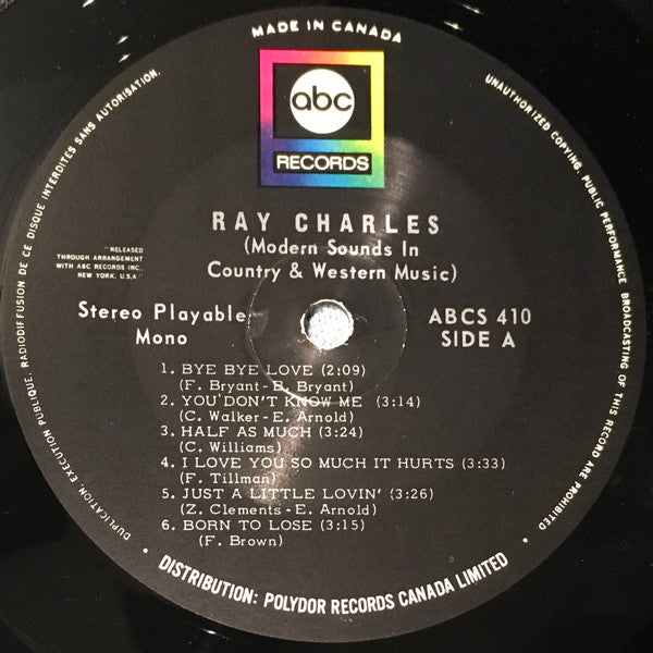 Ray Charles – Modern Sounds In Country & Western Music - 1967 Rare Pressing