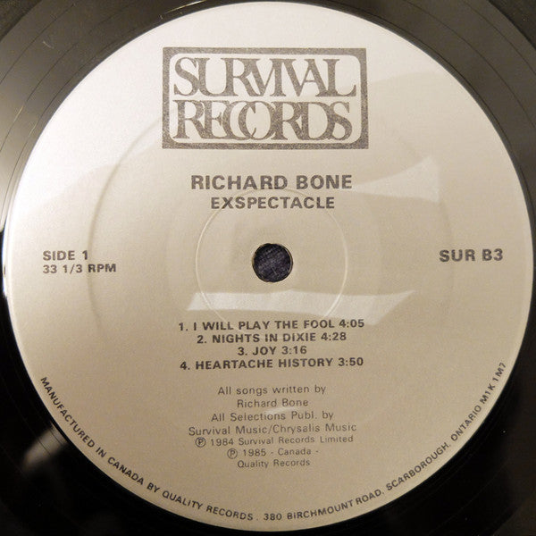 Richard Bone – Exspectacle - 1985 Original, SEALED!