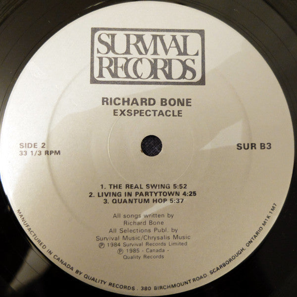 Richard Bone – Exspectacle - 1985 Original, SEALED!