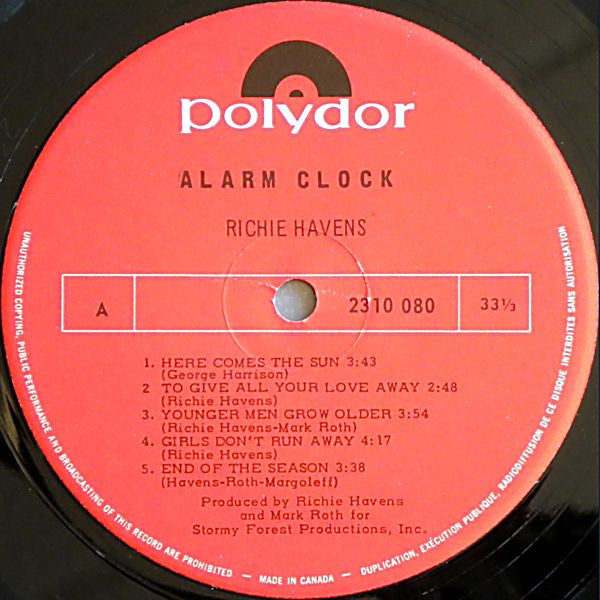 Richie Havens – Alarm Clock - 1975 Original in Shrinkwrap! Vinyl Pursuit Inc
