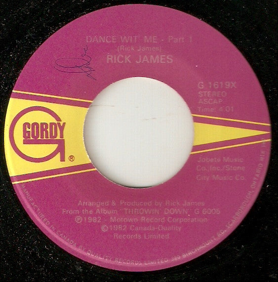 Rick James – Dance Wit' Me -  7" Single - 1982