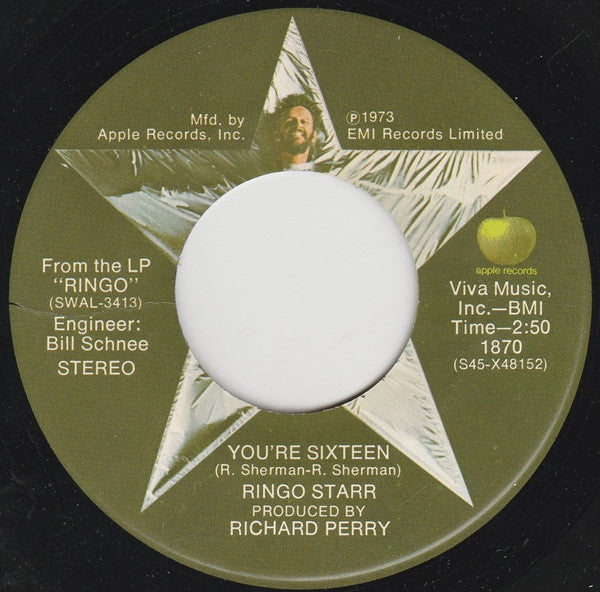 Ringo Starr – You're Sixteen - 7" Single, 1973 VinylPursuit.com