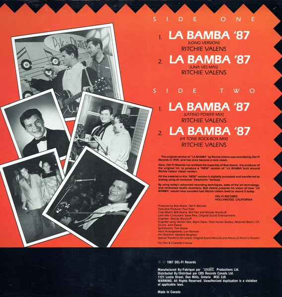 Ritchie Valens – La Bamba 87' - 1987 - Bargain Bin! VinylPursuit.com