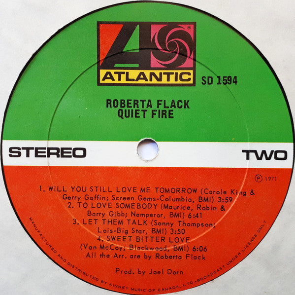 Roberta Flack – Quiet Fire - 1971 Original!