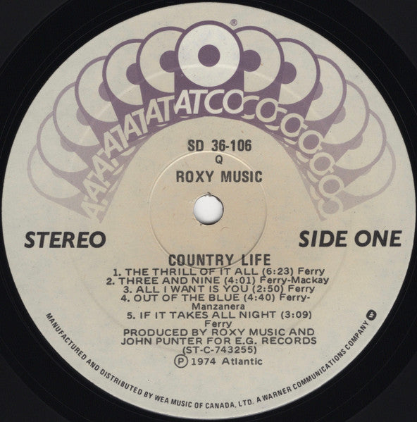 Roxy Music – Country Life - Early Pressing, Near Mint! VinylPursuit.com