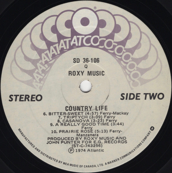 Roxy Music – Country Life - Early Pressing, Near Mint! VinylPursuit.com