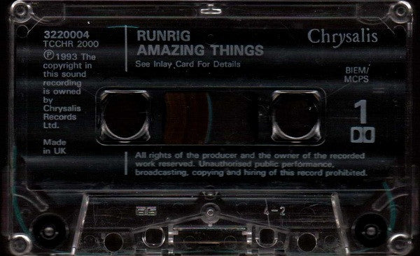 Runrig – Amazing Things - 1993 UK Cassette VinylPursuit.com