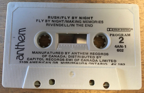 Rush – Fly By Night - 1977 Original Cassette - White shell VinylPursuit.com