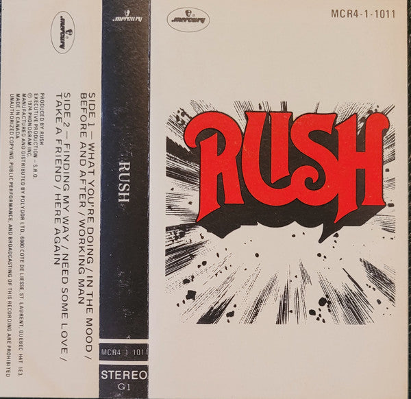 Rush – Rush - Cassette, Rare!