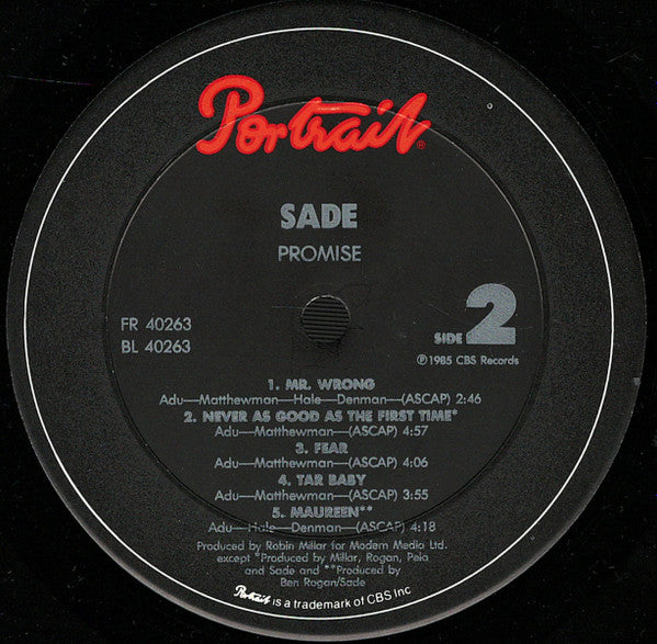 Sade – Promise  - 1985 Pressing