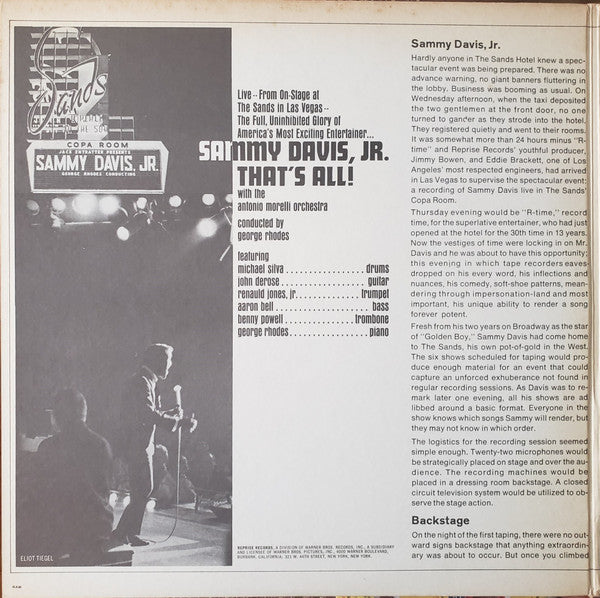 Sammy Davis, Jr – That's All! (Live At The Sands Hotel, Las Vegas) - 1972 French Pressing