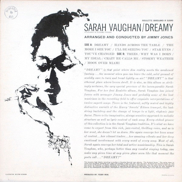 Sarah Vaughan – Dreamy - 1960 Mono Original