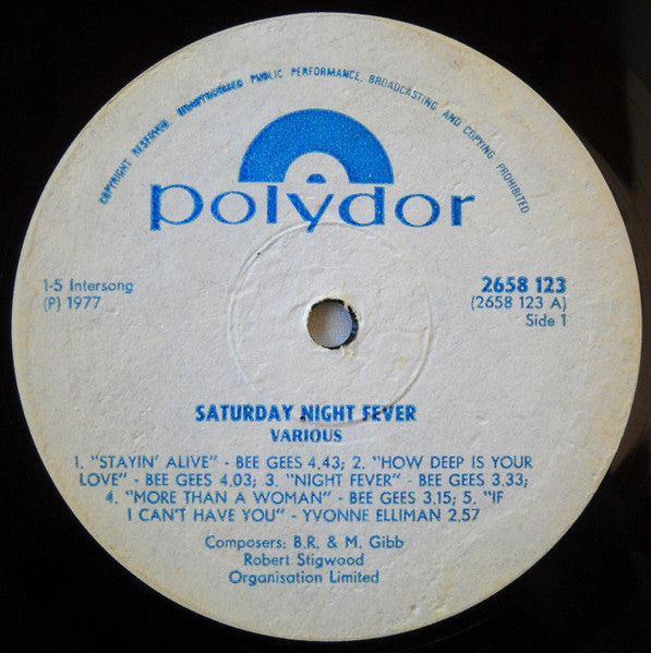 Saturday Night Fever - 1977 Original Rhodesian Pressing, Rare VinylPursuit.com