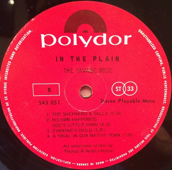 Savage Rose - In The Plain - 1969 Original! VinylPursuit.com