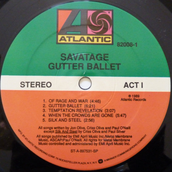 Savatage – Gutter Ballet - 1989 US Original in Shrinkwrap, Rare VinylPursuit.com