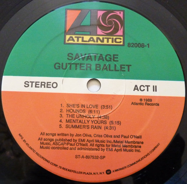 Savatage – Gutter Ballet - 1989 US Original in Shrinkwrap, Rare VinylPursuit.com