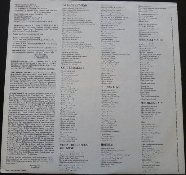 Savatage – Gutter Ballet - 1989 US Original in Shrinkwrap, Rare VinylPursuit.com