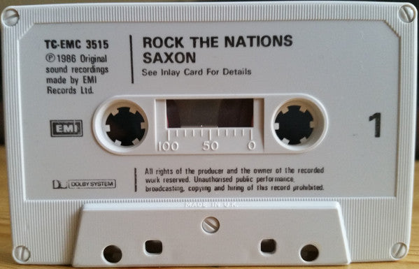 Saxon – Rock The Nations - 1986 UK Cassette VinylPursuit.com