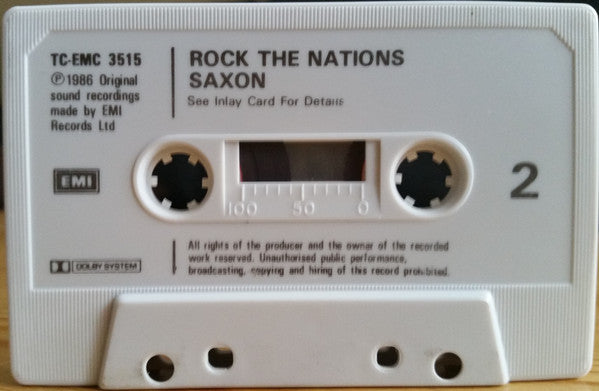 Saxon – Rock The Nations - 1986 UK Cassette VinylPursuit.com