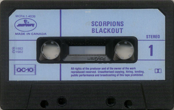 Scorpions – Blackout - 1982 Original Cassette VinylPursuit.com