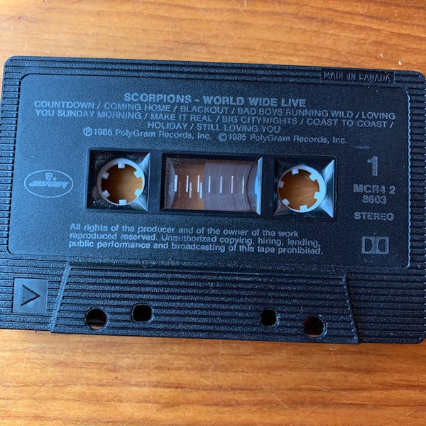 Scorpions – World Wide Live - Longplay Cassette VinylPursuit.com