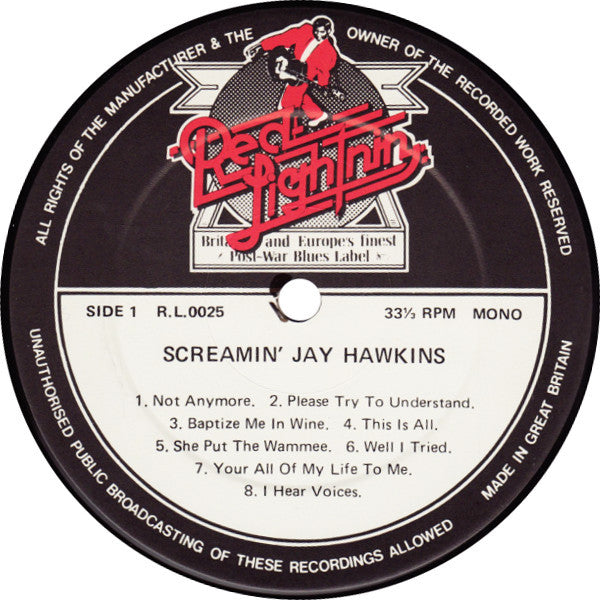 Screamin' Jay Hawkins – Screamin' The Blues - MONO 1982 UK Pressing