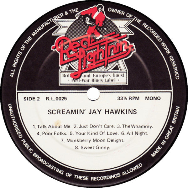 Screamin' Jay Hawkins – Screamin' The Blues - MONO 1982 UK Pressing