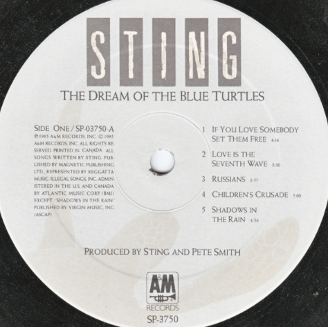 Sting – The Dream Of The Blue Turtles - 1985
