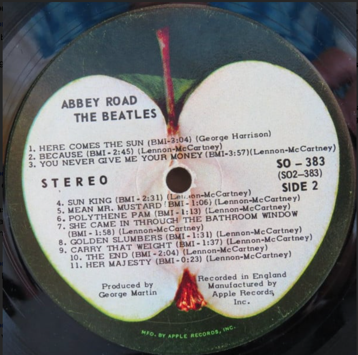 The Beatles ‎– Abbey Road - Apple Label