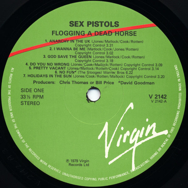 Sex Pistols – Flogging A Dead Horse (Greatest Hits) - 1979 UK 1st Pressing Compilation