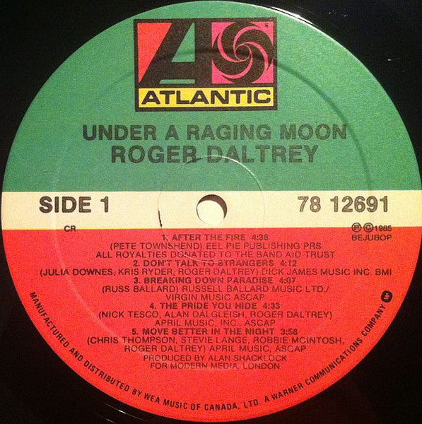 Roger Daltrey – Under A Raging Moon - 1985