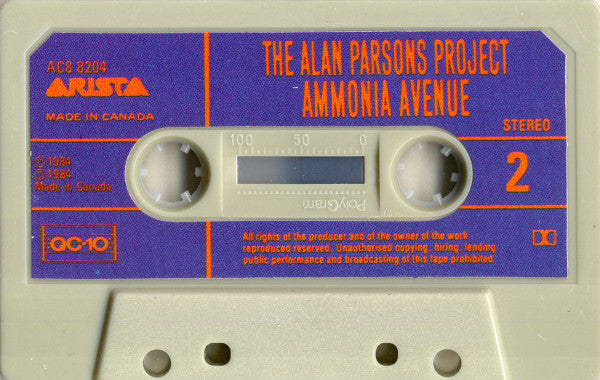 The Alan Parsons Project – Ammonia Avenue - 1984 Cassette