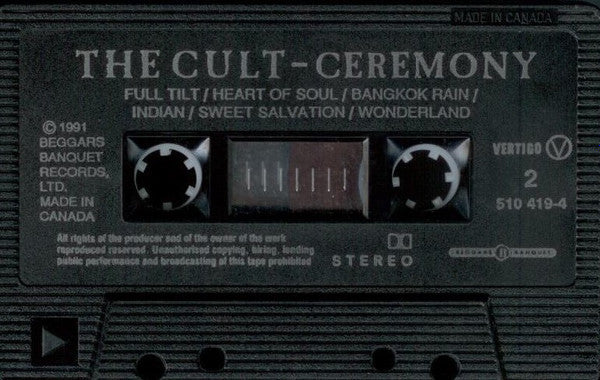 The Cult – Ceremony - 1991 Cassette