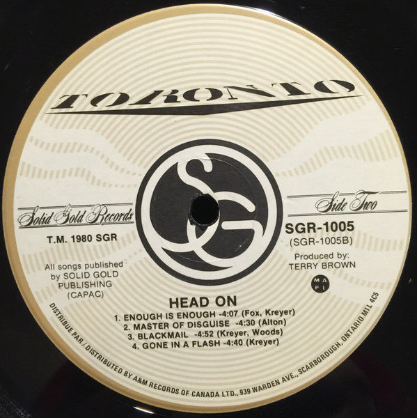 Toronto – Head On - 1981 Original