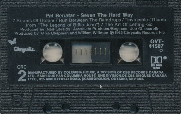 Pat Benatar – Seven The Hard Way - 1985 Cassette