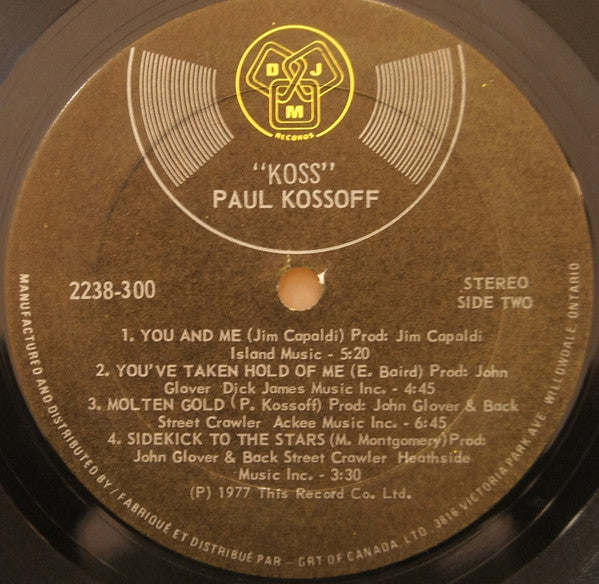 Paul Kossoff – Koss - 1977 Original