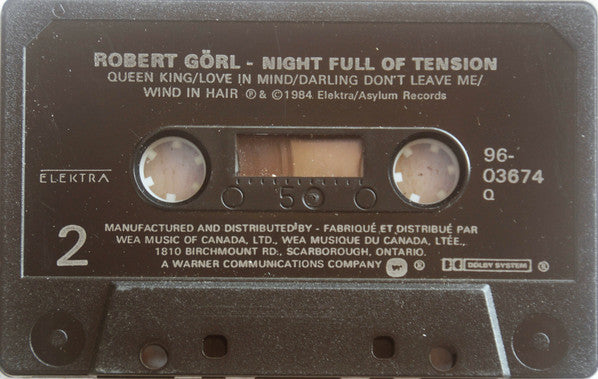 Robert Görl – Night Full Of Tension - 1984 Cassette