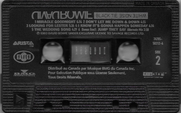 David Bowie – Black Tie White Noise - 1993 Cassette