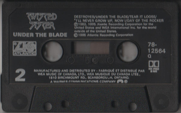 Twisted Sister – Under The Blade - 1985 Cassette