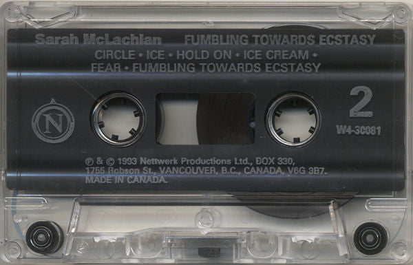 Sarah McLachlan – Fumbling Towards Ecstasy - 1993 Cassette