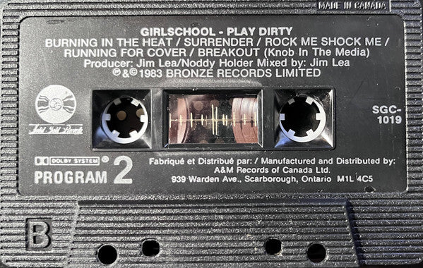Girlschool – Play Dirty - 1983 Cassette