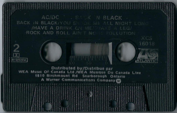 AC/DC – Back In Black - 1980 Cassette