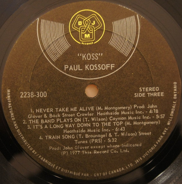 Paul Kossoff – Koss - 1977 Original